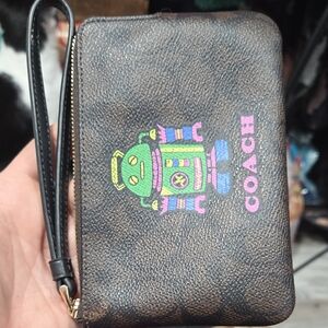 Coach Multicolor Robot Design Wristlet